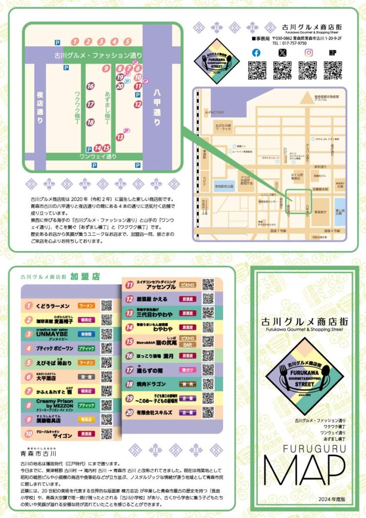 古川グルメ商店街マップ：表面